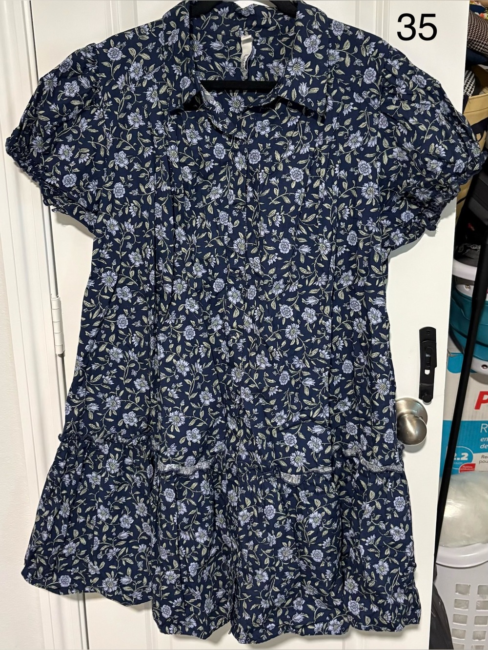 torrid Navy Blue Floral Tiered Mini Dress